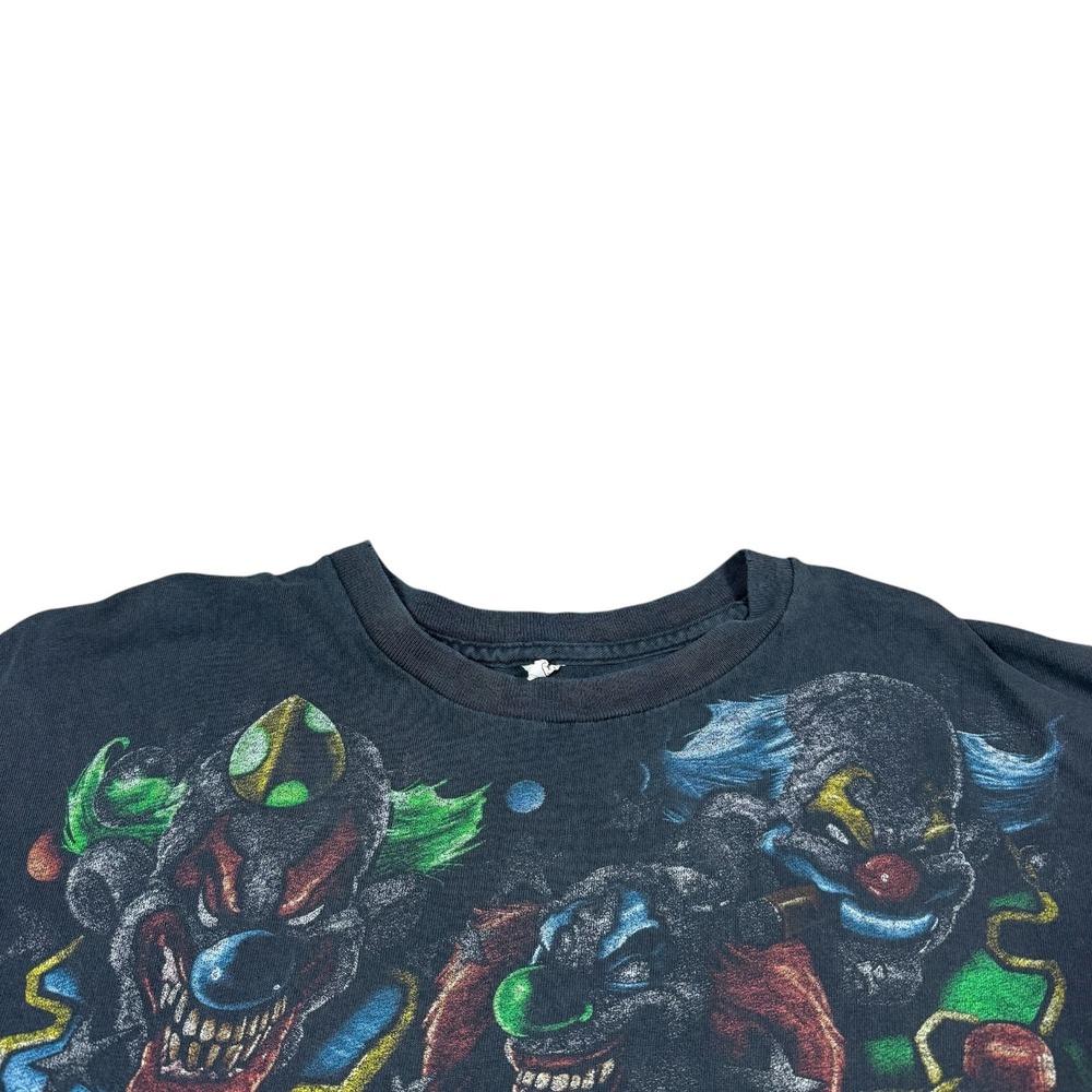 Vintage 2000s Clown Gang Colorful Faded Black Shirt Men's 2XL - Picture 4 of 8